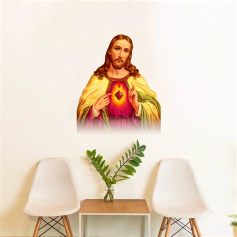 Buy rawpockets Vinyl Decal Jesus Medium Size Wall Sticker (Multicolour ...