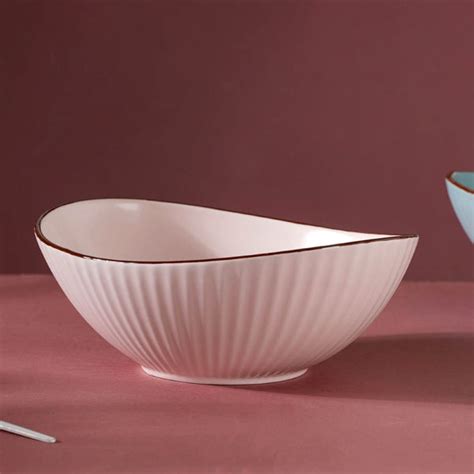 Pastel Ribbed Boat Serving Bowl Online - Premium Serving Bowl | Nestasia