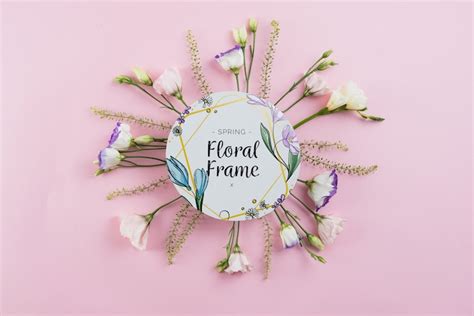Ronde papieren sjabloon met bloemen voor de lente | Premium PSD
