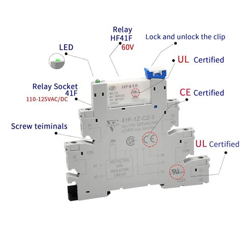 Buy Miniature Power Relay AC 220V 5 Pin 1NO 1NC 6A SPDT with LED ...