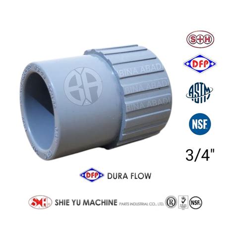 Jual Female Adapter CPVC Sch 80 Ansi size 3/4 Inch Sock Drat dalam DURA ...
