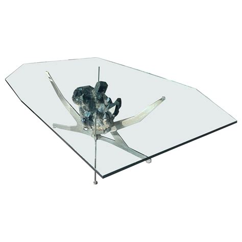 Smokey Quartz Dining Room Table By Giuliano Tincani (ITALY)Nickel with ...