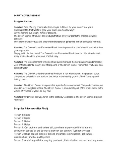 Image result for Script of Advertisement Examples