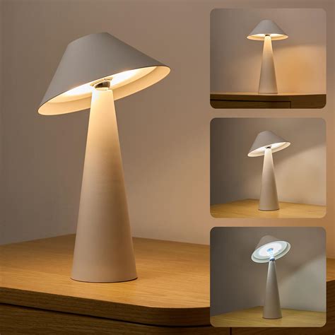 Lalavon Rechargeable Cordless Table Lamp, 3 Color Modes Magnetic ...