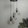 Buy Homesake Black Hanging Light 3-Diamond Cluster-Modern Ceiling ...
