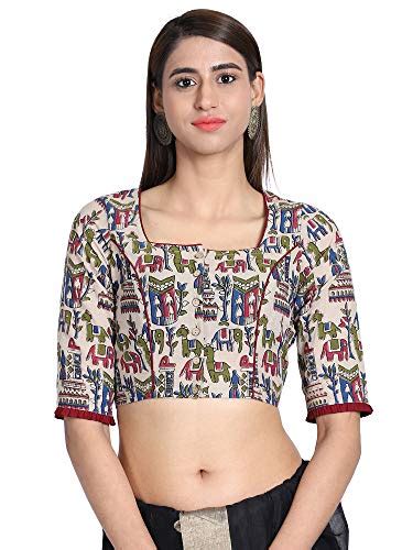 Buy THE WEAVE TRAVELLER Beige & Green Kalamkari Hand Block Printed ...