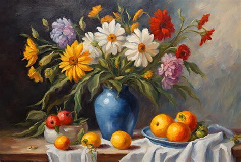 Still Life Fruits And Flowers Free Stock Photo - Public Domain Pictures