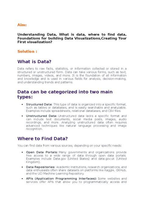 Tableau powerbi lab experiment 1 - Aim: Understanding Data, What is ...