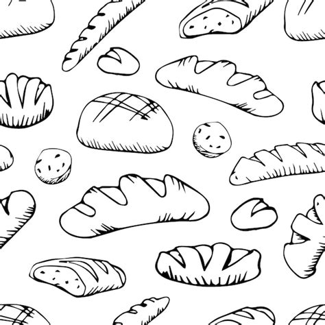 Chleb zarys wzór Rysunek żyto pełnoziarniste i chleb pszenny precel ...