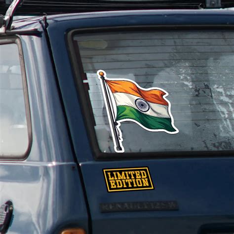 Buy Indian Flag With Pole - Bumper Sticker in India at Best Price - Zop ...