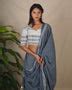 Buy Strom Kiss Grey Printed Saree | Cotton saree online | Saree