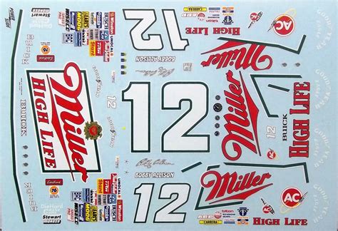 Buy Nascar Decal #12 Miller High Life 1988 Buick Regal Bobby Allison ...