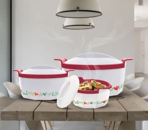 MILTON Elegance Pack of 3 Thermoware Casserole Set Price in India - Buy ...