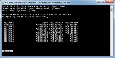 Image result for TestDisk Windows 1.0