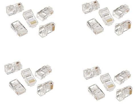 fdealz [ 20 Pieces ] RJ45 Ends Connector, 8P8C Cat5, Cat5e RJ-45 ...