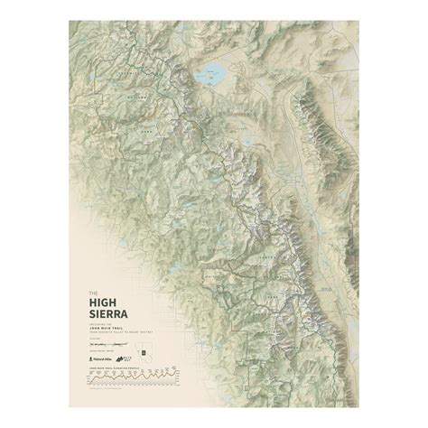 Sierra Nevada Mountains Map | Topographic Map Print – Muir Way