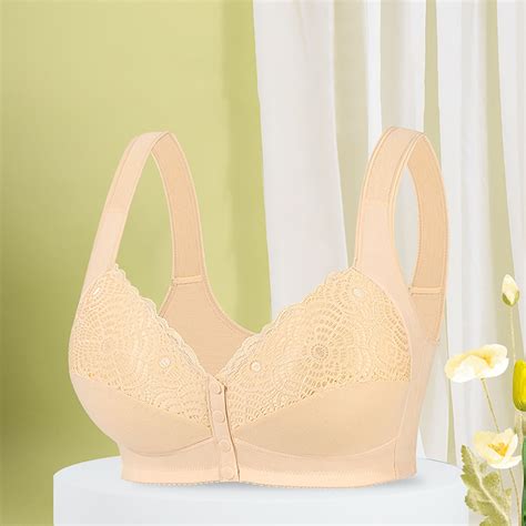 BAODANN Women's Fixed Cup Front Buckle Underwear for The Elderly Plus ...