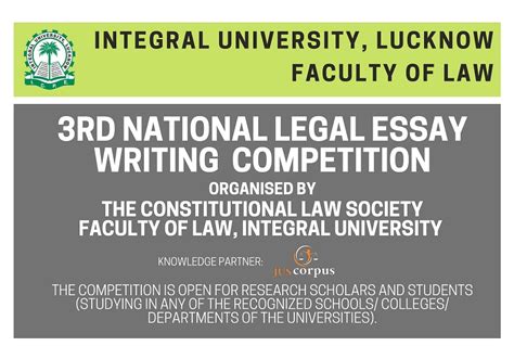 3rd National Legal Essay Writing Competition | Faculty of Law, Integral ...
