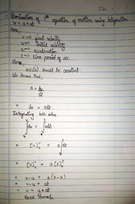 a) Derive the equation of motion v = u +at, using graphical method ...