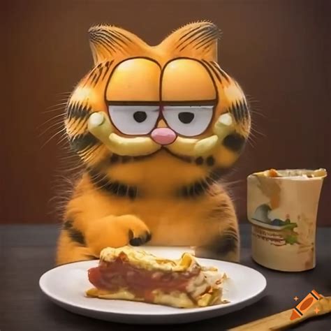 Garfield Eating Lasagna