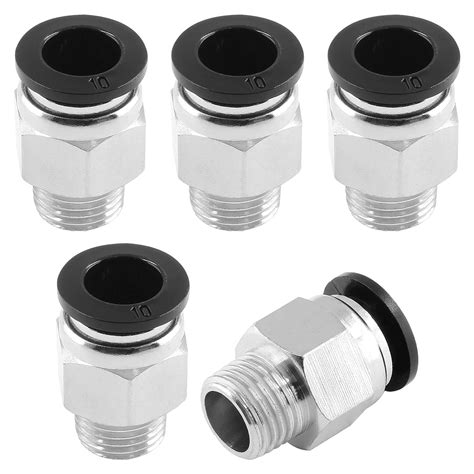 Buy 5Pcs Male Straight Push to Connect Fittings 10mm Tube OD x 1/4 inch ...