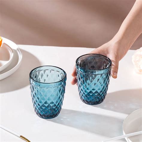Water Glass Blue Set Of 6 250 ml Online - Premium Tumbler | Nestasia