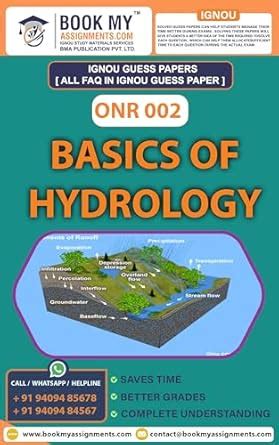Buy IGNOU ONR 002 Basics of Hydrology Study Material For IGNOU Student ...