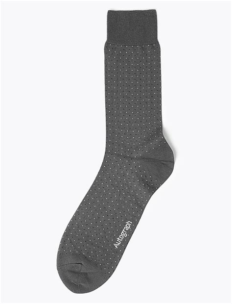 Buy Modal Pima Cotton Polka Dot Socks at Marks & Spencer
