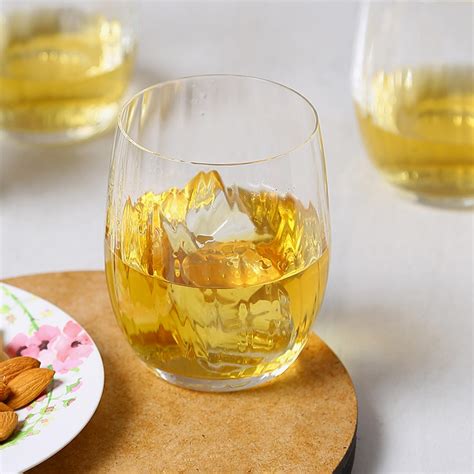Buy CRYSTAL BOHEMIA Waterfall Transparent Ribbed Crystal Whisky Glass ...