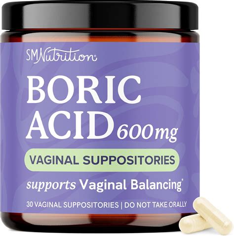 Amazon.com: Boric Acid Suppositories for Women 600mg | pH Balance, Vaginal Odor & Itching ...
