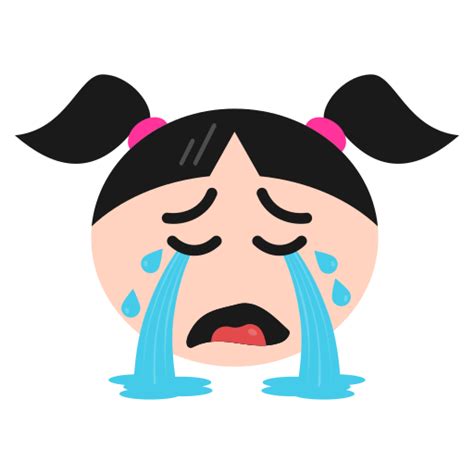 Cry, crying, emoji, girl, sad, weeping, women icon