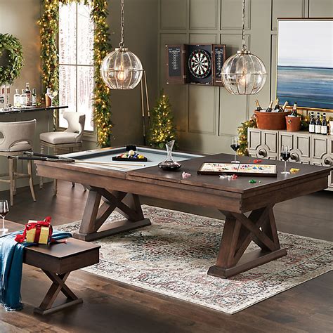Brooks Pool Table Dining Top in Whiskey Finish & Solid Aspen Pine ...