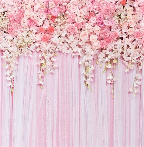 Amazon.com : Pink Floral Wall Backdrop Bridal Shower Wedding ...