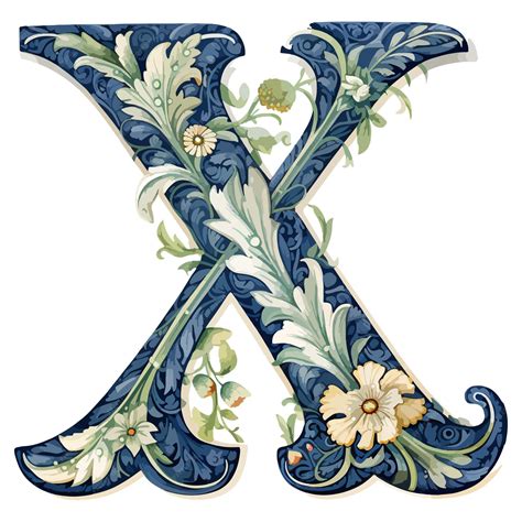 Premium Vector | Floral capital letter x uppercase and lowercase