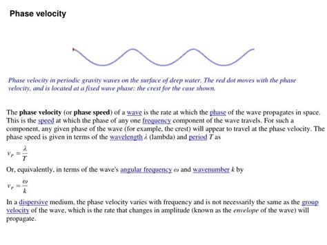 Image result for Phase Velocity Examples