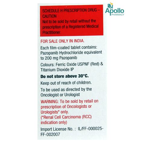 Votrient 200 mg Tablet 30's Price, Uses, Side Effects, Composition ...