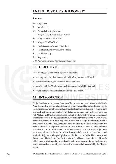 Unit-5 - Notes - Political Processes UNIT 5 RISE OF SIKH POWER ...