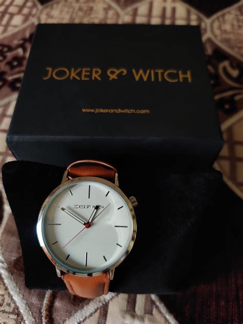 Joker & Witch Manchester Black Dial Tan Faux Leather Analogue Watch for ...