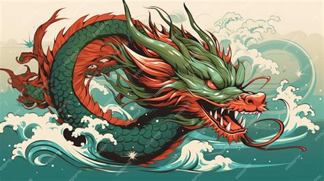 Premium Vector | Japanese dragon vector background