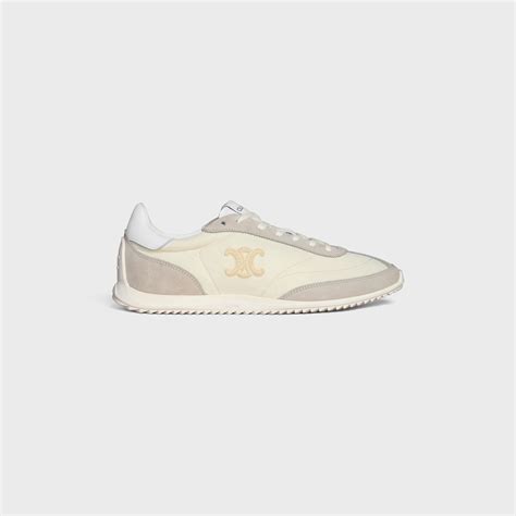 CELINE RACER - LOW TOP SNEAKER WITH TRIOMPHE IN NYLON, SUEDE CALFSKIN ...