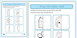 Draw the Other Half Symmetry Worksheet - Maths Resource - Twinkl