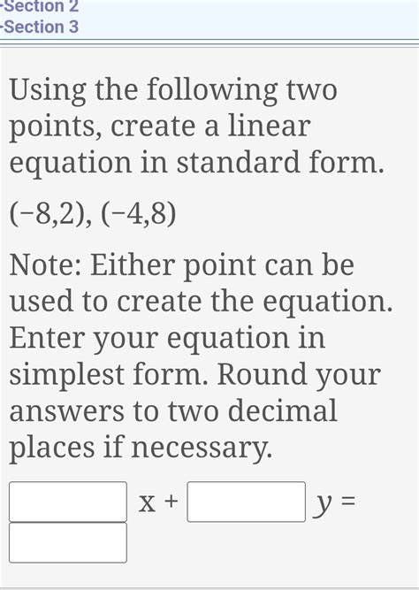 How to Find Standard Form Using Two Points 的图像结果
