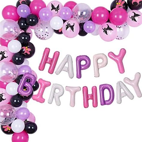 KUROMI Melody Birthday Party Balloons Arch Kit- Black Pink Birthday ...