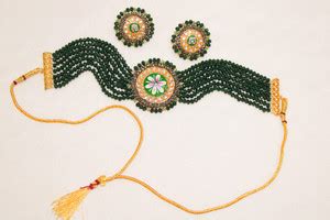 RR Jeweller Brass Gold-plated Green Jewellery Set Price in India - Buy ...