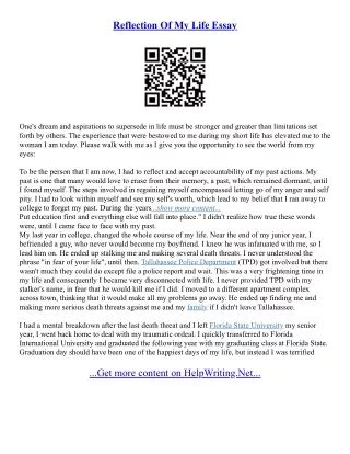 Image result for Personal Reflection Essay Outline