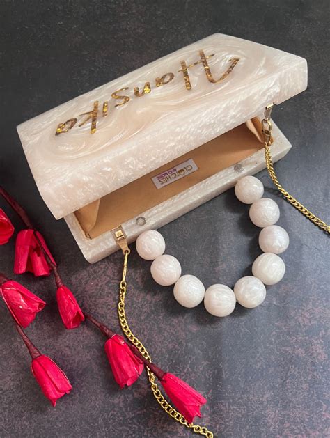 Resin Clutch with Engraved Name | ClutchesandMore – Clutches and More