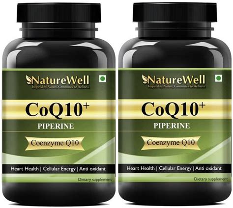 Naturewell 120mg Coenzyme Q10 Capsules with Piperine Supplement for ...
