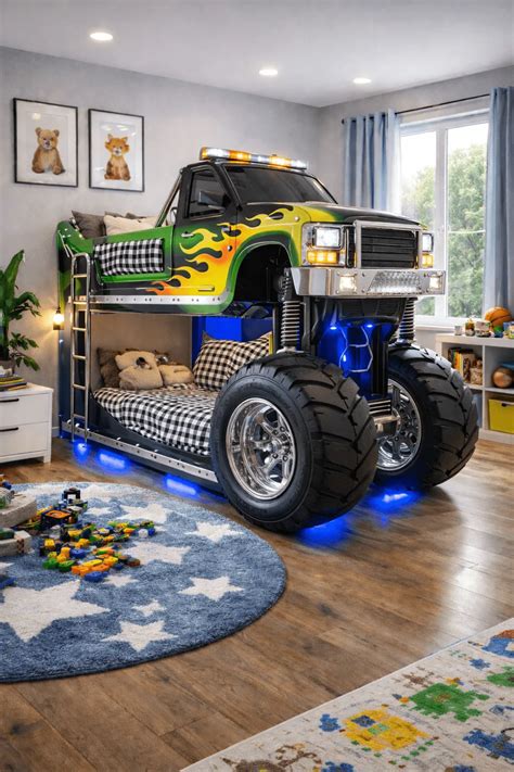Rev Up Your Kids’ Bedroom Decor with Exciting Monster Truck Bunk Beds - The Ultimate Play and ...