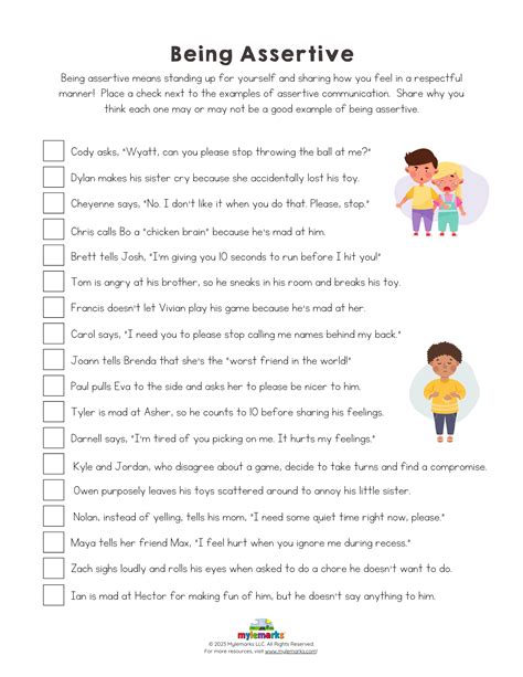 Assertiveness Skills Worksheet