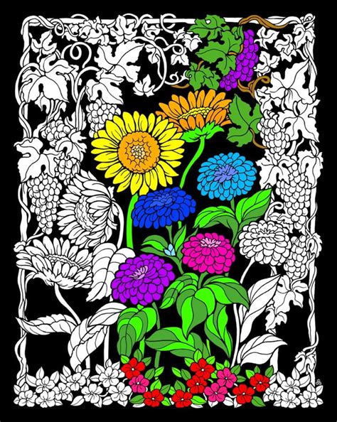 Buy Sunflower Garden - Fuzzy Velvet Coloring Poster (Arrives Uncolored ...